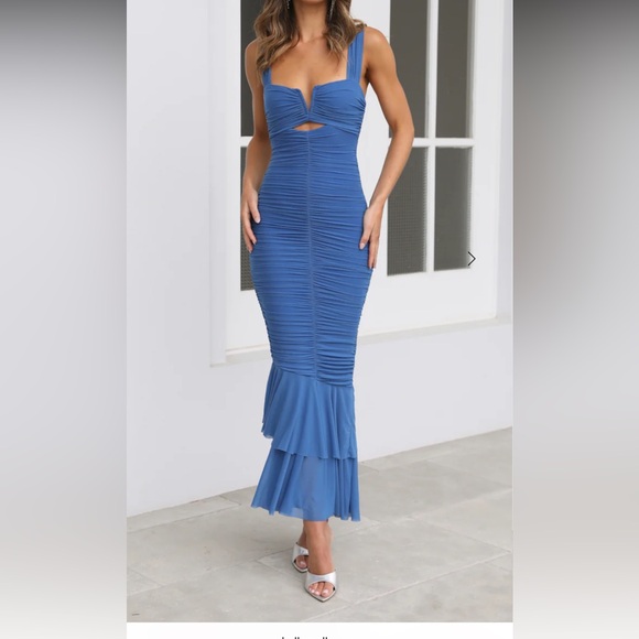 Hello Molly Party Pal Midi Dress Blue - Picture 1 of 2